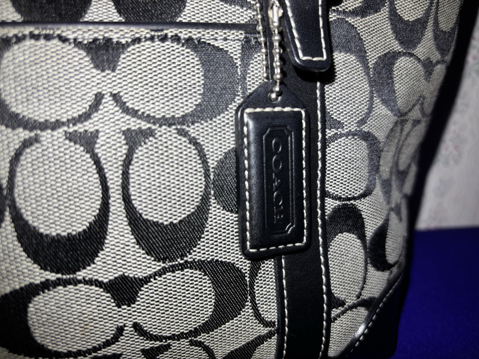 Vintage Coach Y2K Era Monogram Mini Tote 2002 F2J-6043 Signature Canvas Black