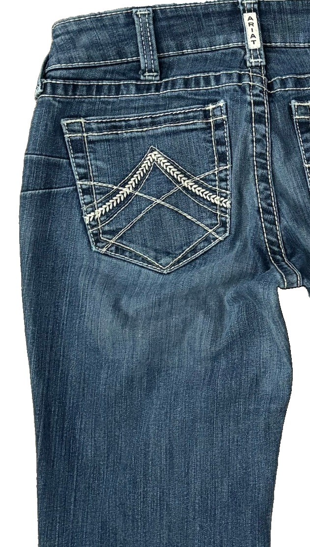 Ariat REAL Womens Jeans Straight Leg Icon Womens 30×33.5 Ocean Stretch Low-Rise