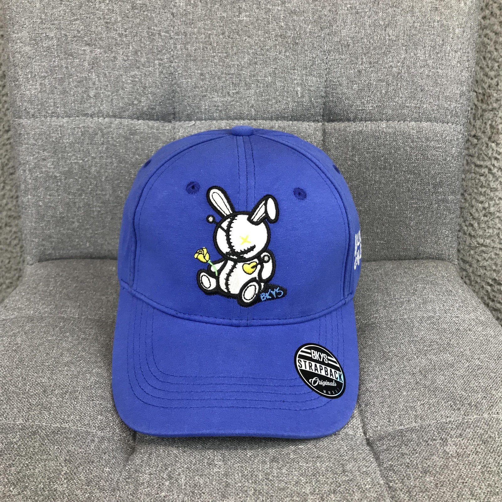 BKYS Lucky Charm Hat Cap Strap Back One Size Blue Mens Bunny Logo Baseball