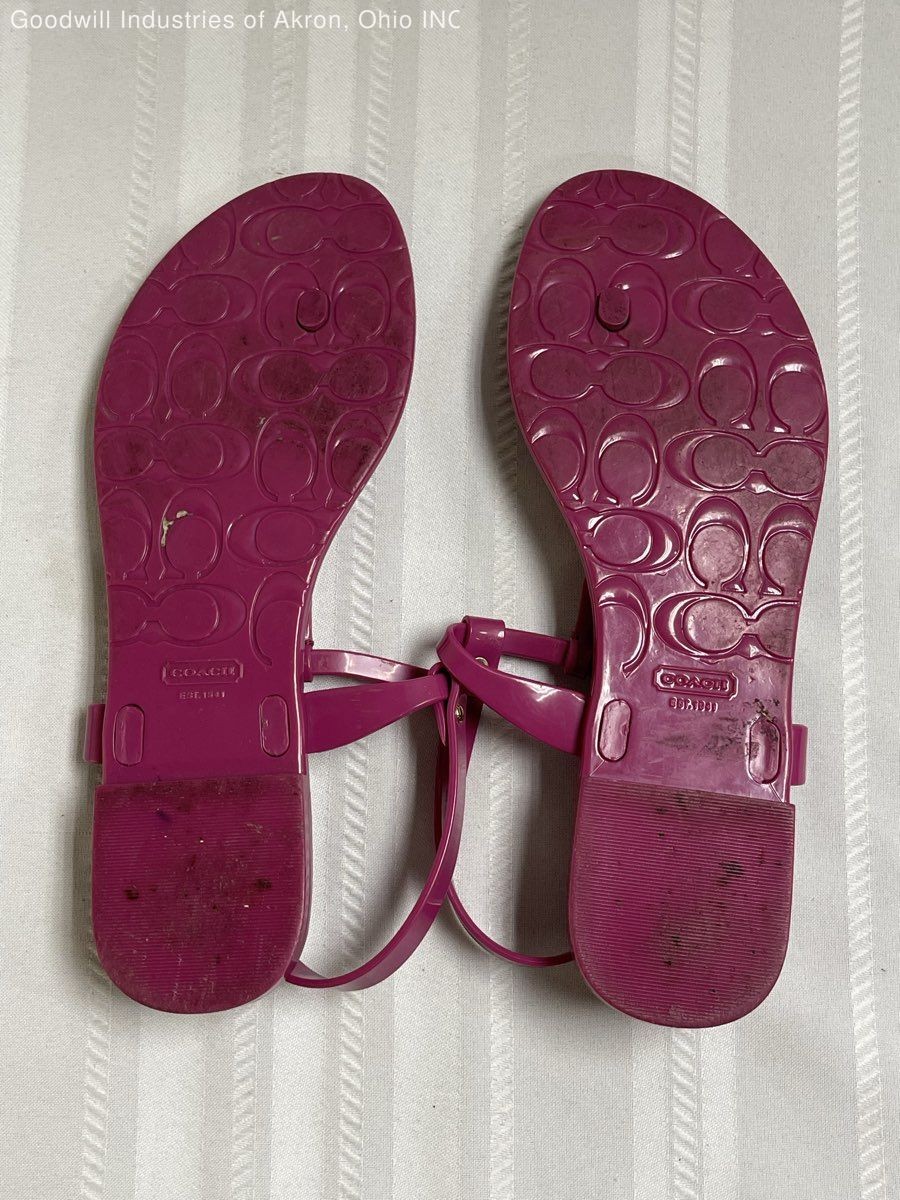 Coach Pier Fuchsia Pink Jelly T-Strap Sandals Women’s Size 9 COA
