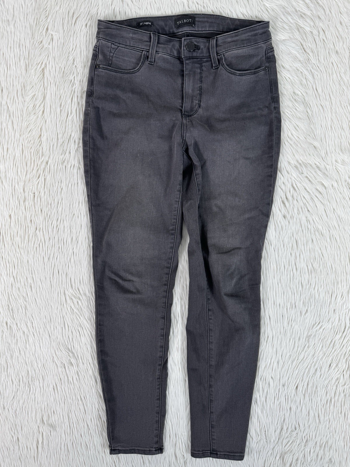 Talbots Black Charcoal Wash Mid-Rise Jegging Denim Jeans Women’s Size 2P
