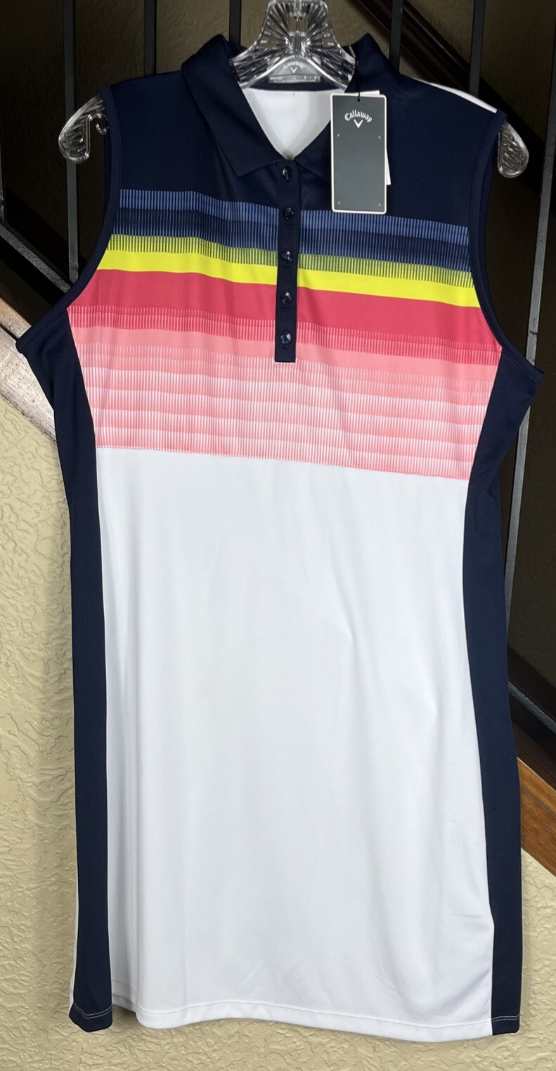 Callaway Golf Dress Opti Dri Sleeveless 50UPF Brilliant White Women’s L