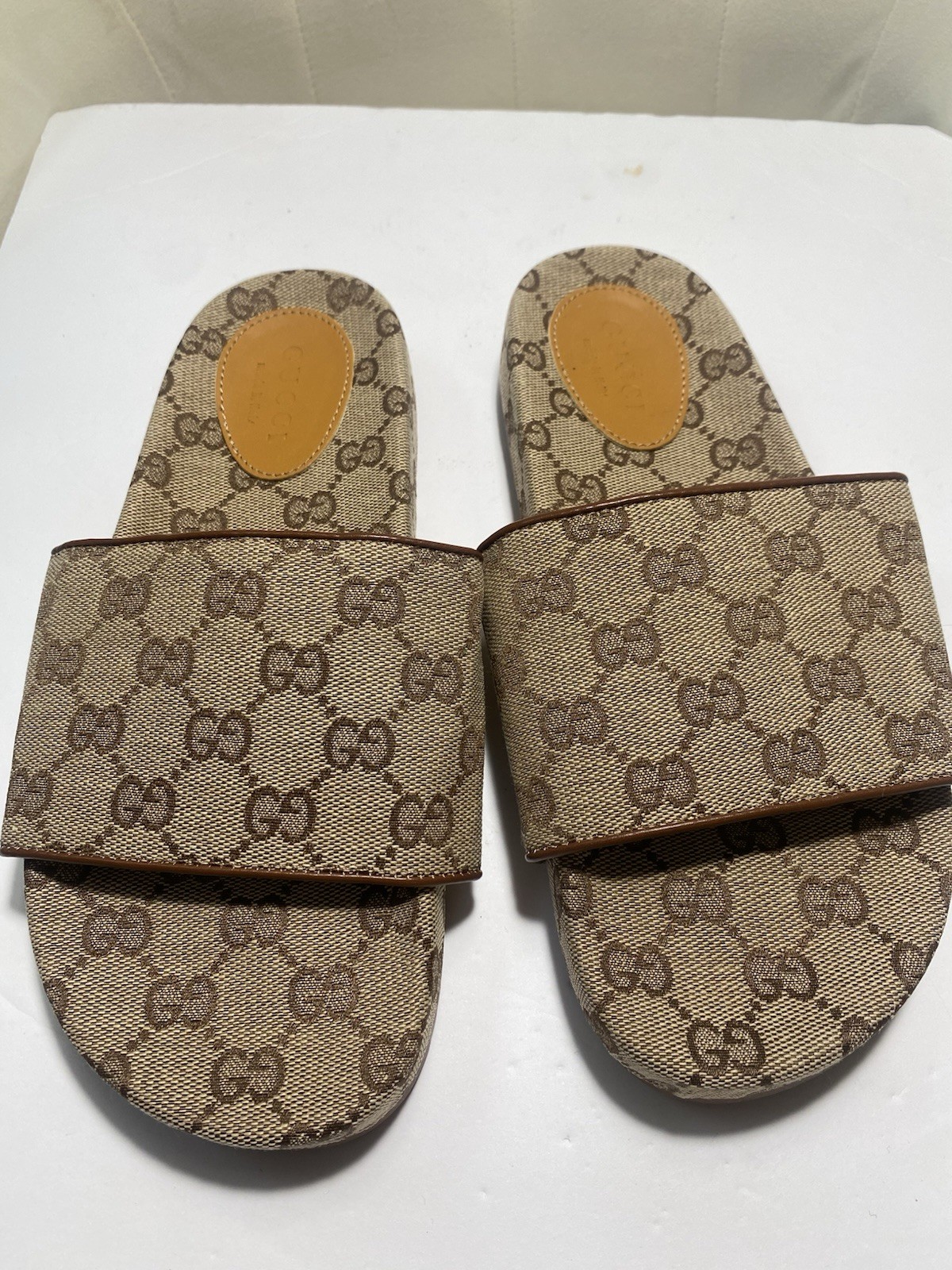 Gucci Angelina Maxi GG Logo Women’s Platform Slide Sandals Size 7.5