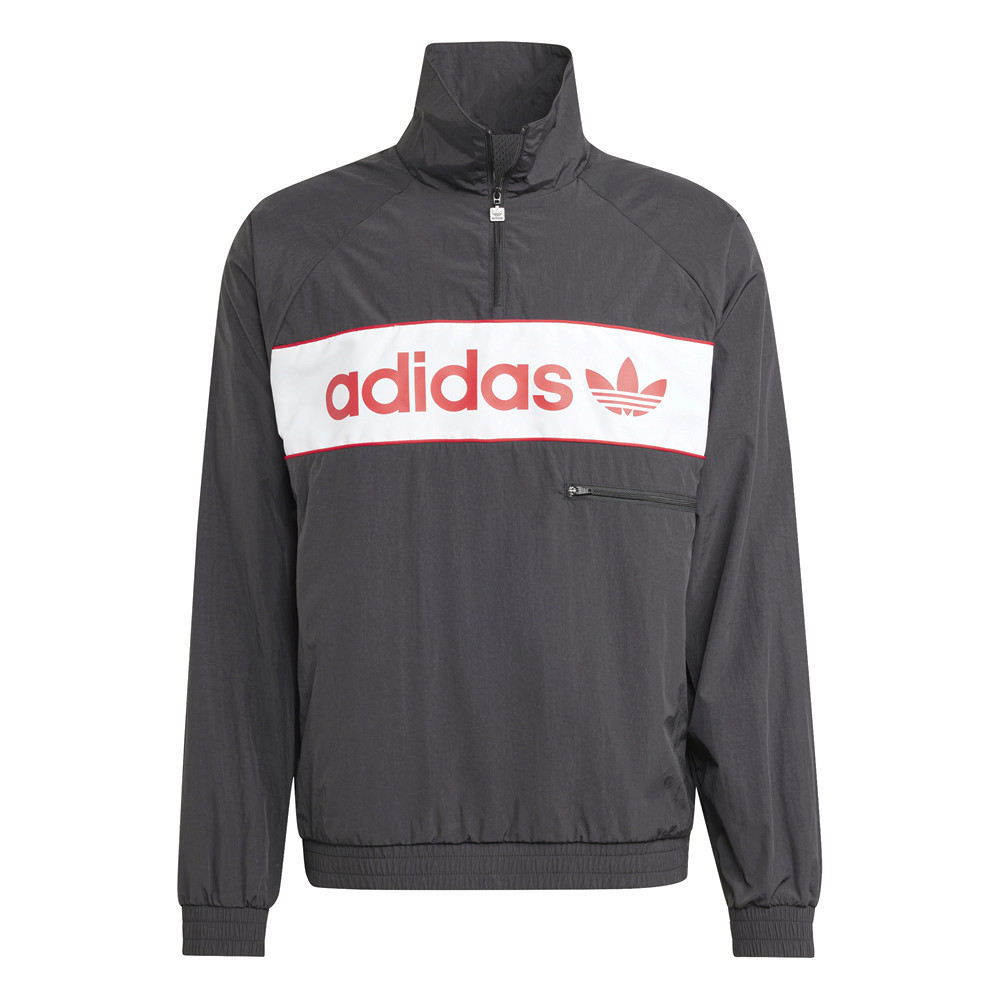 adidas Half Zip Ny Windbreaker Mens Black Casual Athletic Outerwear IS1398-A