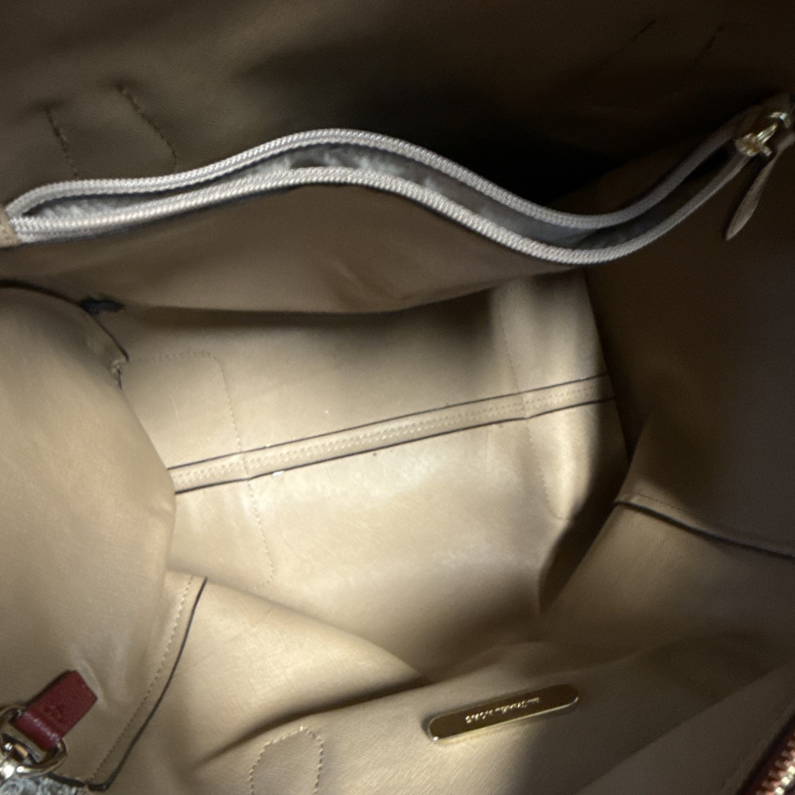 Michael Kors Burgundy Pebbled Satchel Medium Zip Detachable Strap Padlock Gold
