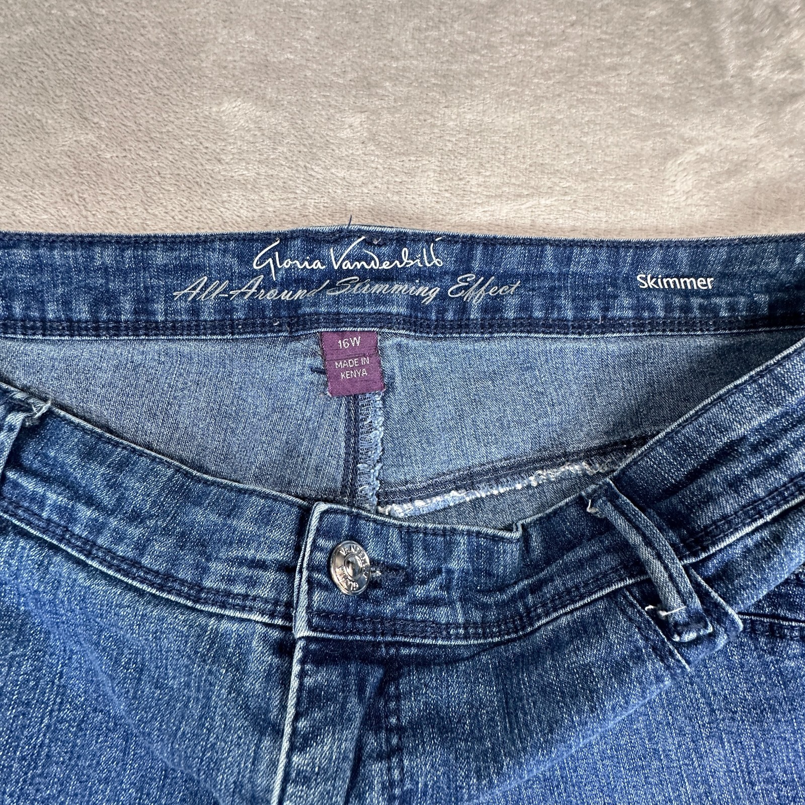 Gloria Vanderbilt All Around Slimming Effect Skimmer Jeans Women 16W Blue Cotton