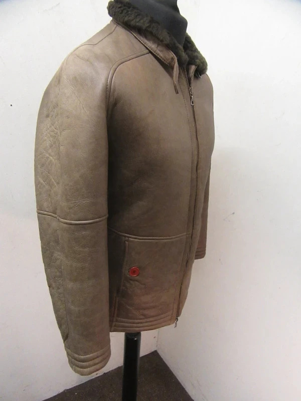 Vintage sheepskin biker jacket size 10 BY LAMANTA