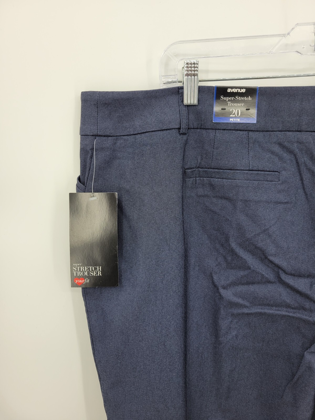Avenue Pants Womens 20 Petite Blue Flat Front Tapered Casual Career Preppy NWT