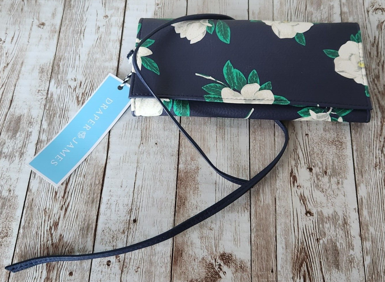 Draper James Blue Floral Jewelry Roll 3.5inX7.8in Travel READ