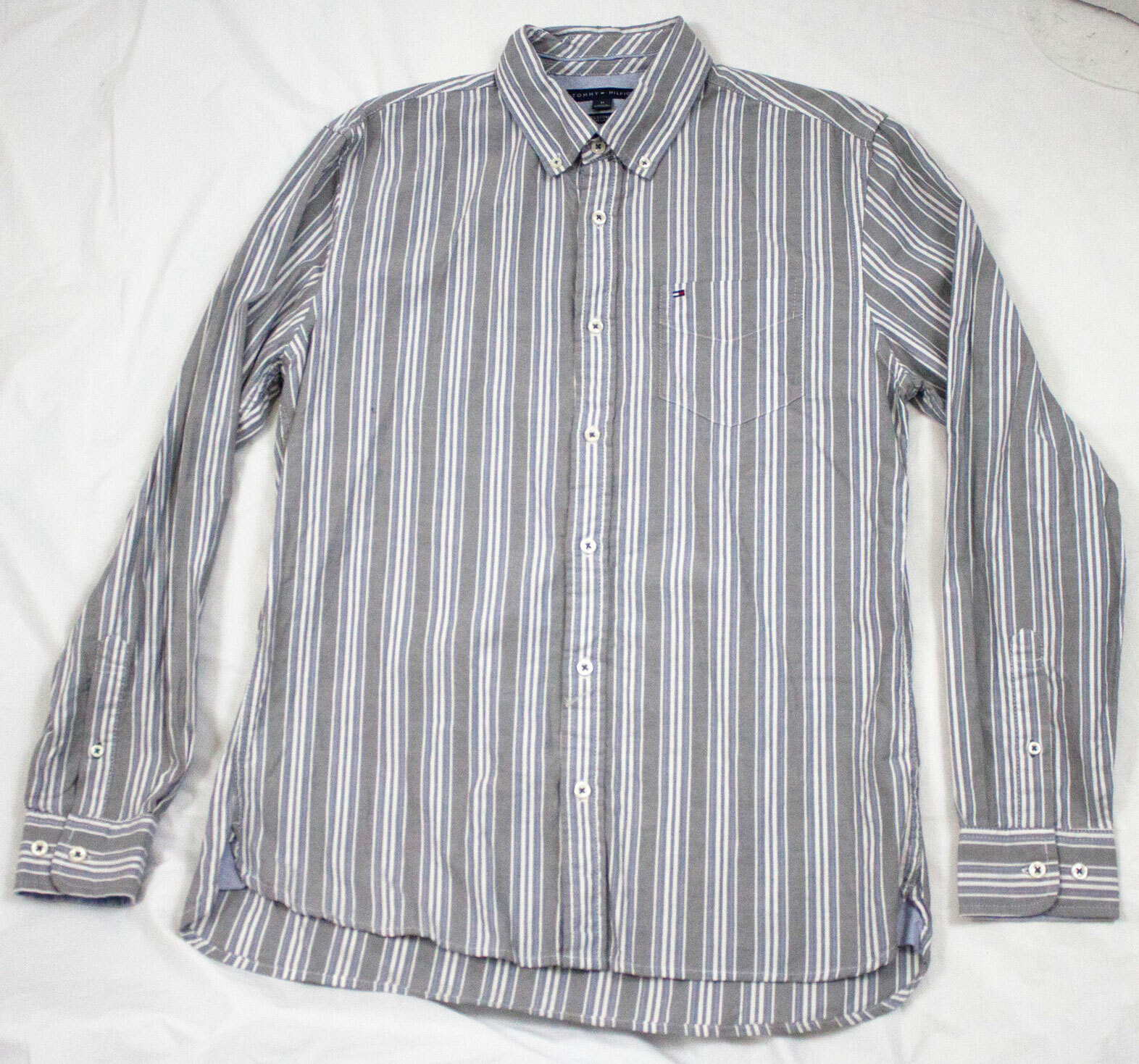 Tommy Hilfiger Custom Fit Mens Long Sleeve Button Down Shirt Size Medium
