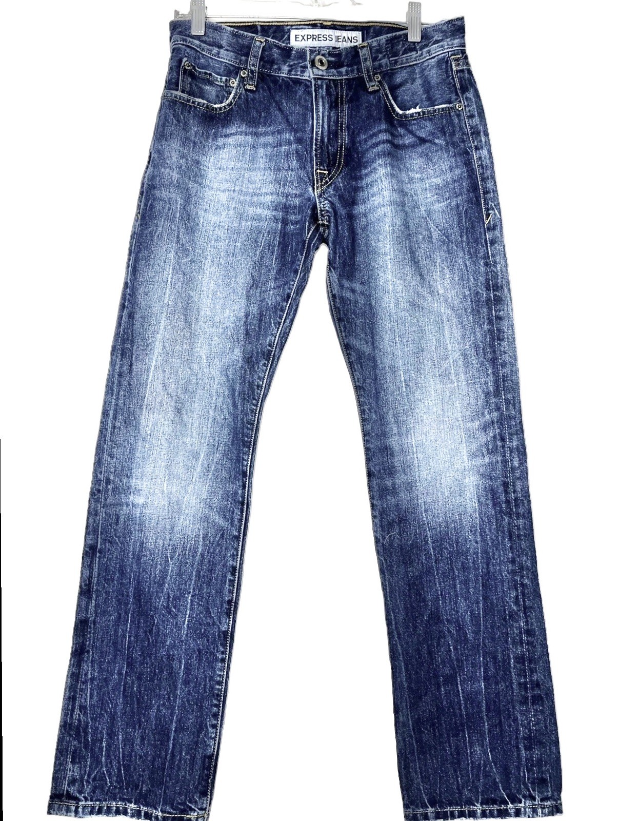 Express Jeans Men 28×29 Blue Denim Rocco Slim Fit Straight Leg