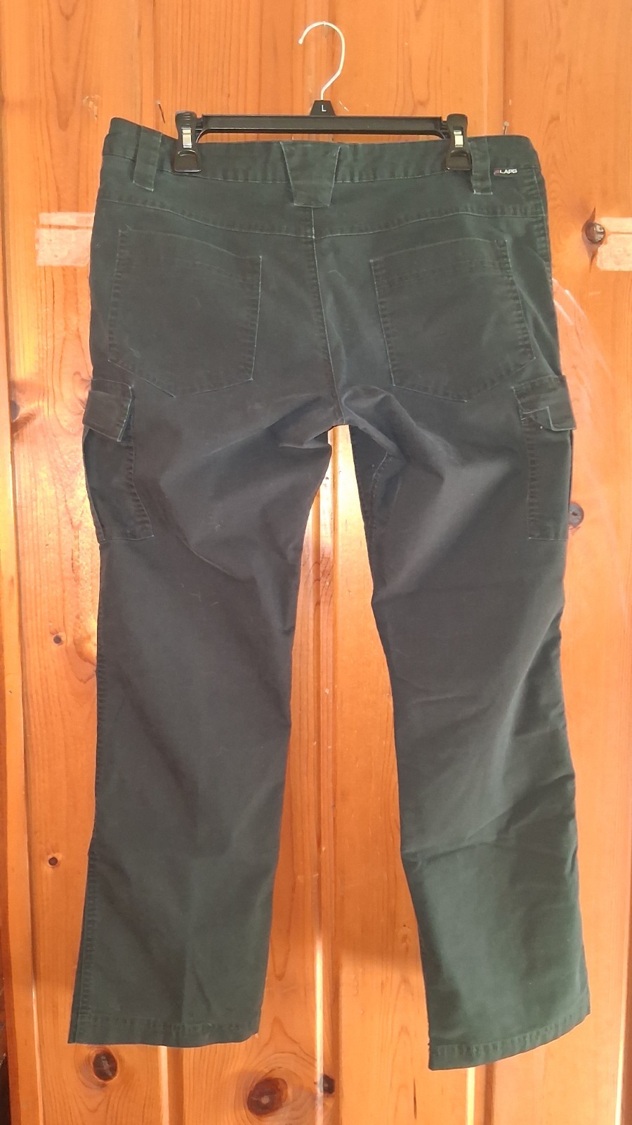 2 PACK LAPG Women’s Black Solid Cargo Pants, Zip/Button Closure, Pockets, Size L