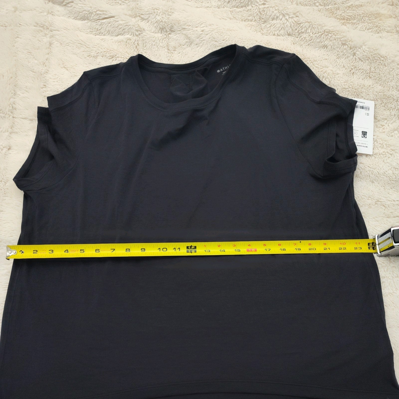Athleta Women With Ease Cinch Tee Sze M Short Sleeve Breathable Black Active New