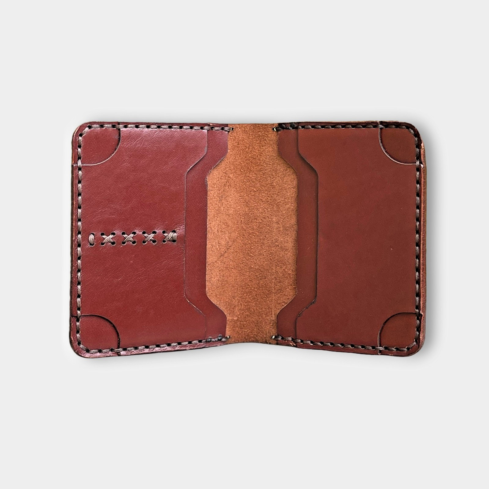 Men’s Slim Bifold Handmade Leather Wallet, RFID Blocking, Mnimalist Card Holder