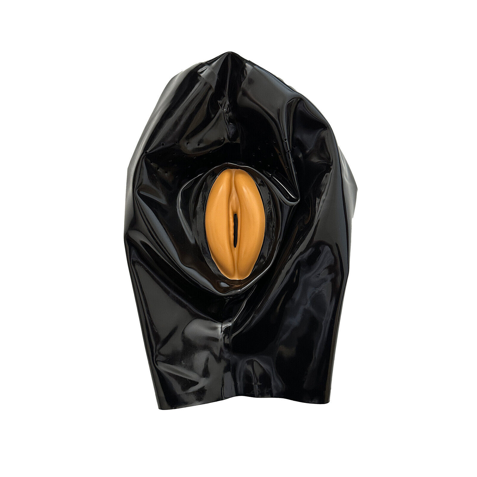 Latex Hood Back Zipper Rubber Mask with Vaginal Party Cosplay Outfit Fetish BDSM