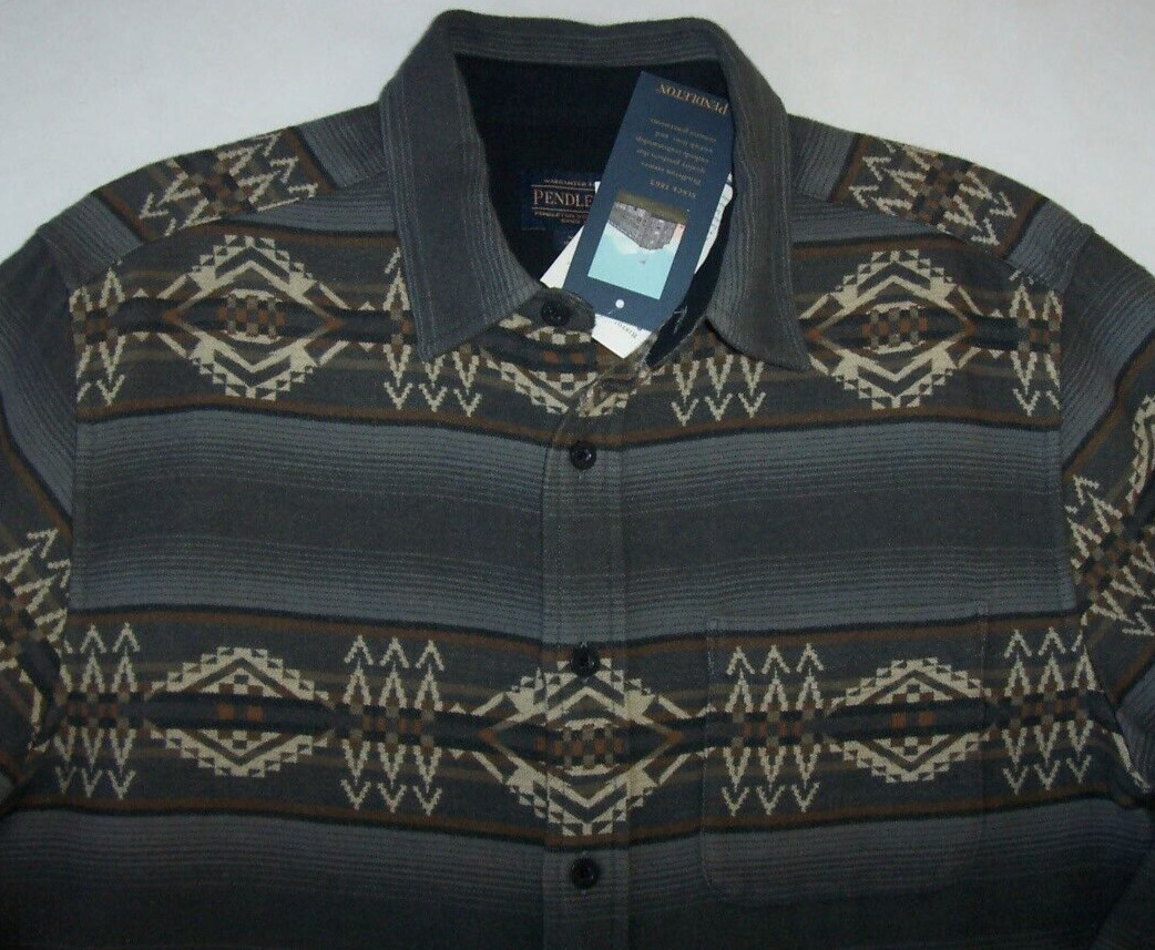 NWT Pendleton Gray/Brown BEACON ROCK Doublesoft Marshall Chamois Shirt Men’s XXL
