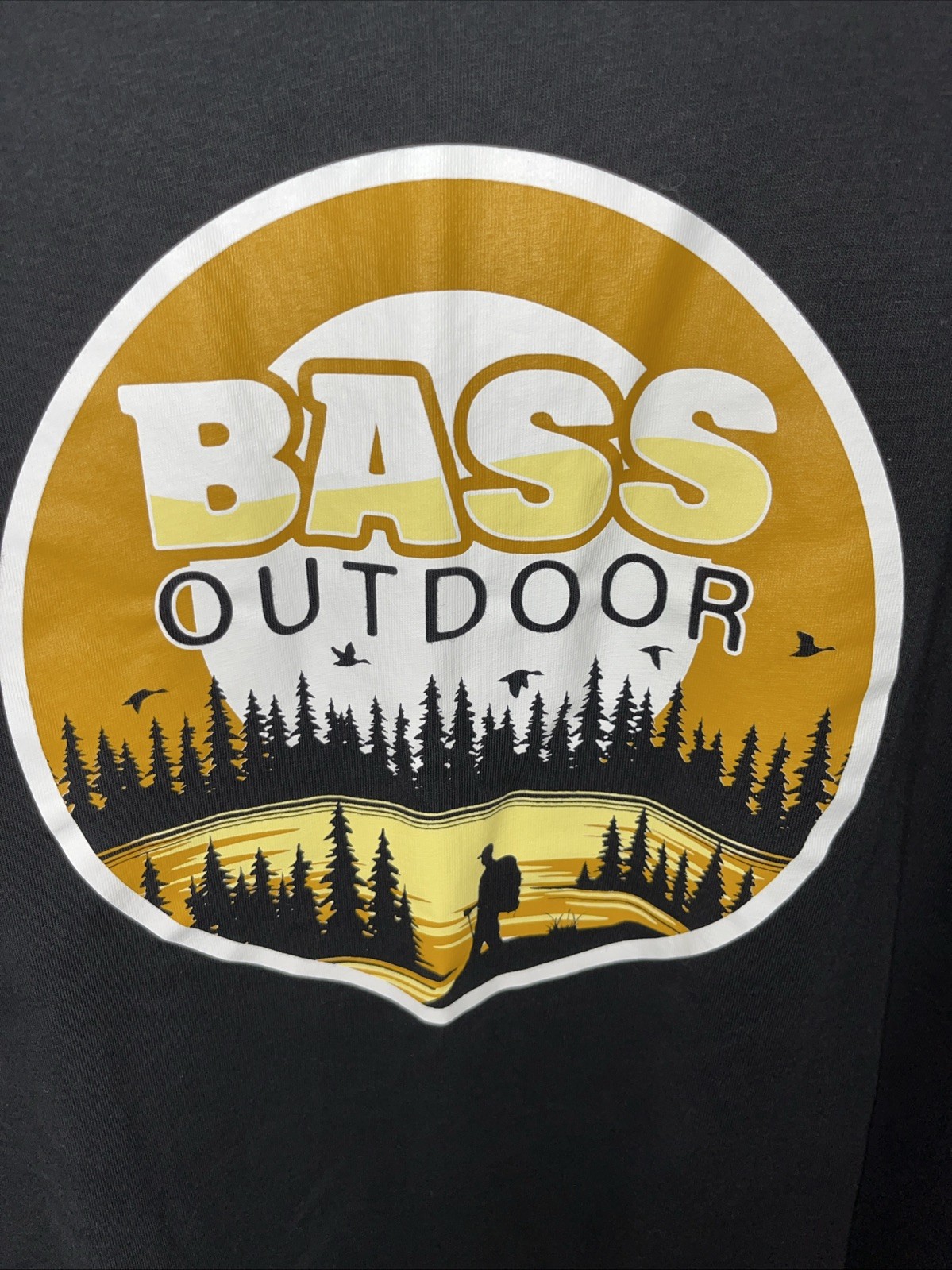 BLACK BASS OUTDOOR LONG SLEEVE T-SHIRT, SIZE XL, CHEST 45 IN, LENGTH 26.5 IN