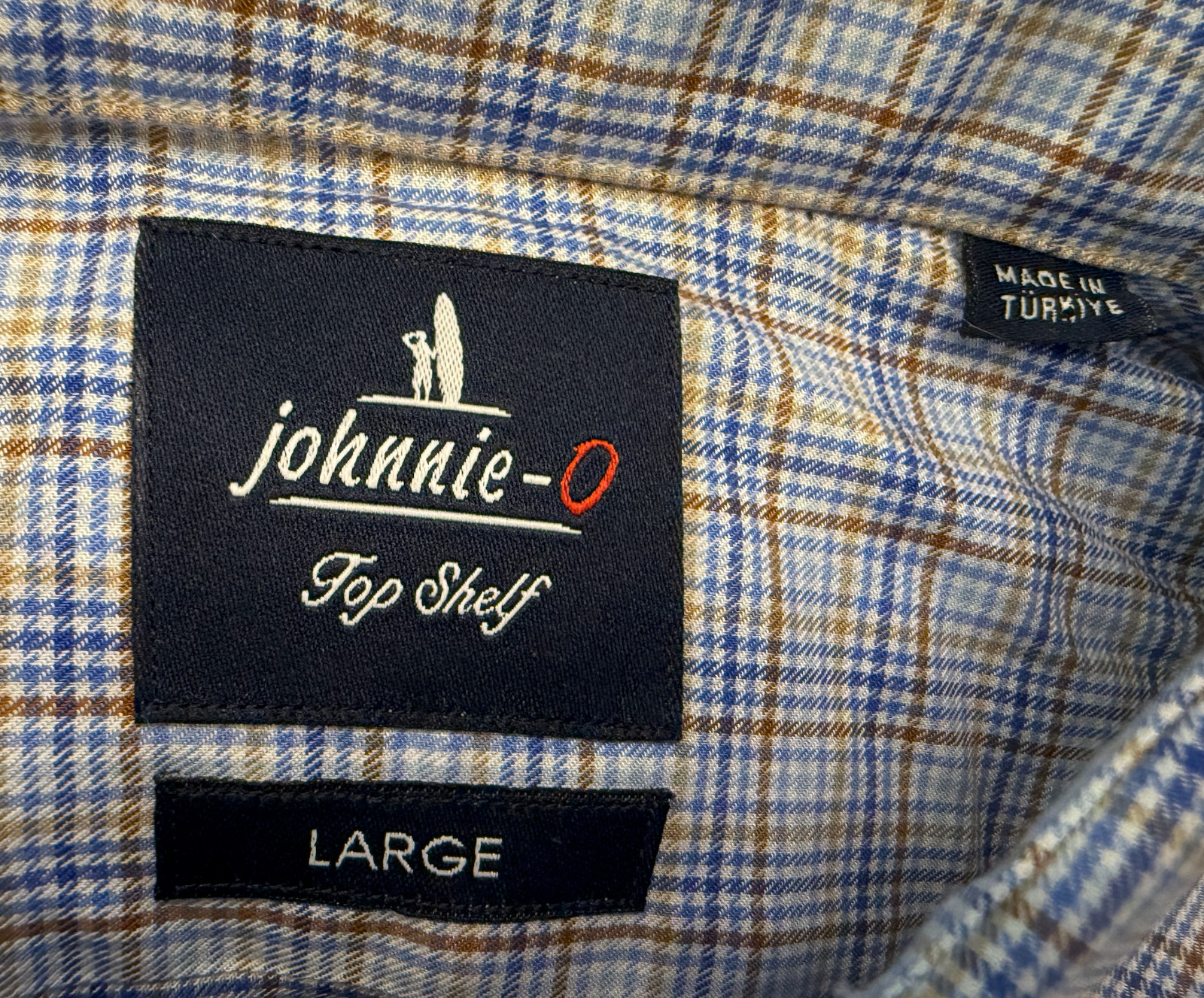 NEW JOHNNIE-O TOP SHELF MALIBLU SETH PLAID BUTTON DOWN SHIRT SZ L