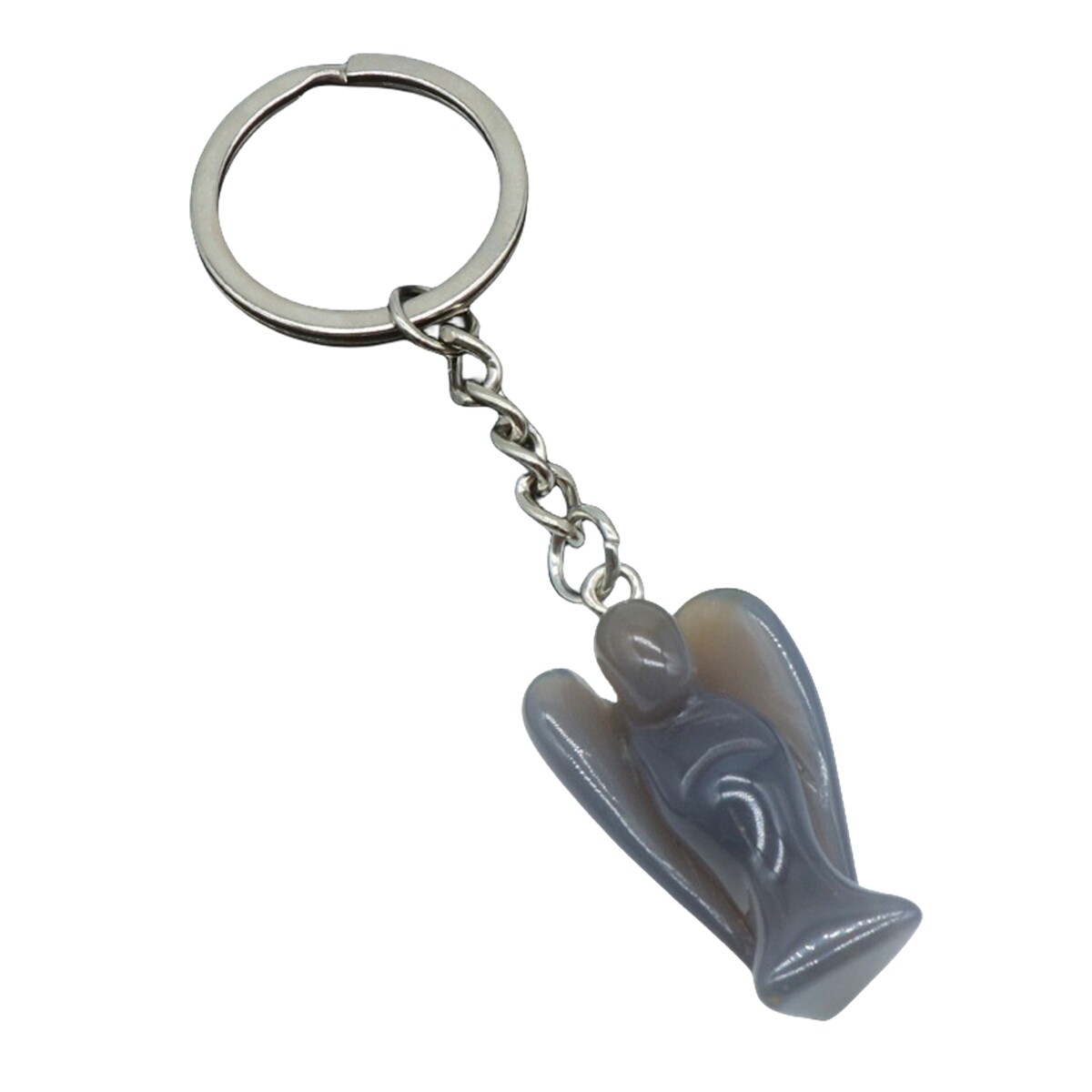 Natural Crystal Angel Keychain Healing Energy Pendant for Women Men