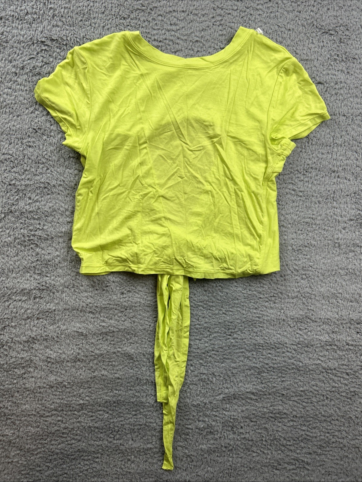Blogilates Shirt Womens Size Small Short Sleeve Reversible Bow Back Tee Limeade