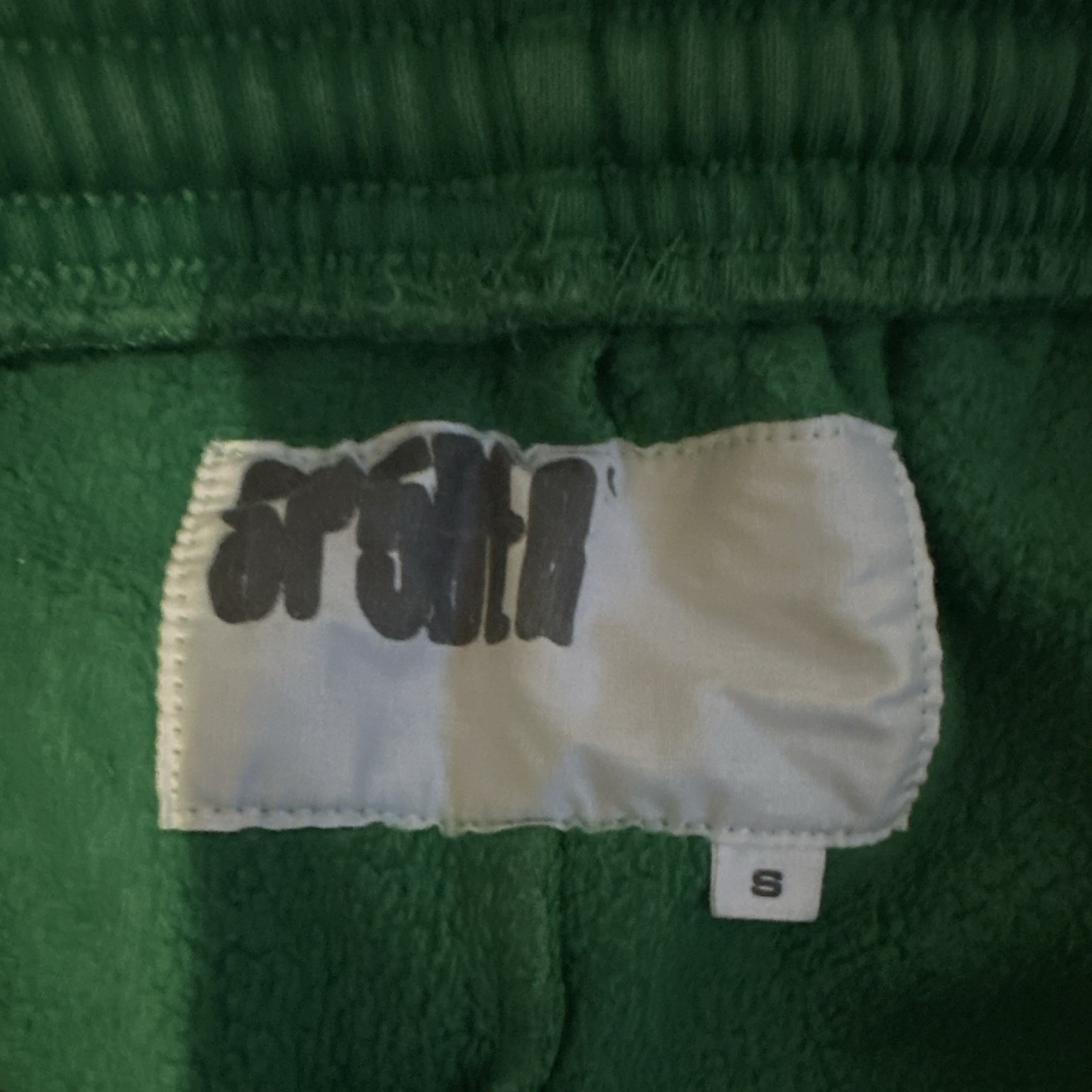 Sp5der Men’s Green Sweat Shorts Yellow Logo Graphic, Size S Regular