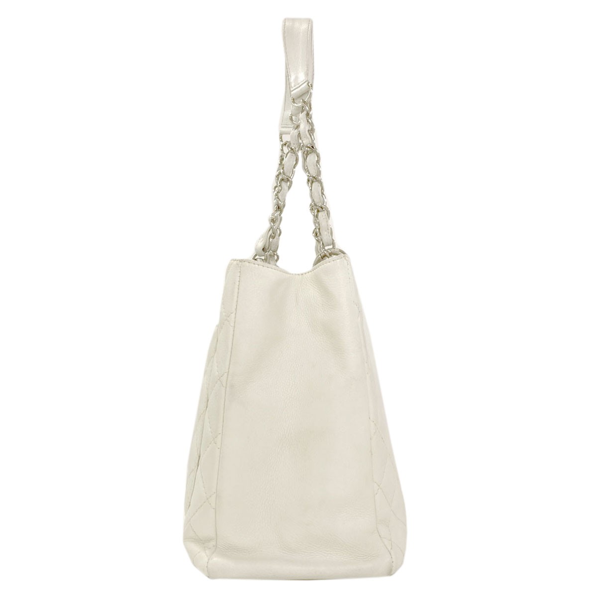 CHANEL COCO Mark Matelasse SilverHardware Tote Bag Grained Calfskin Skin L…
