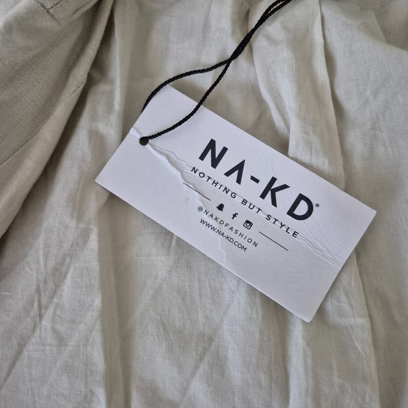 NA-KD 100% Linen Blazer Womens 36 Beige Jacket NEW Preppy