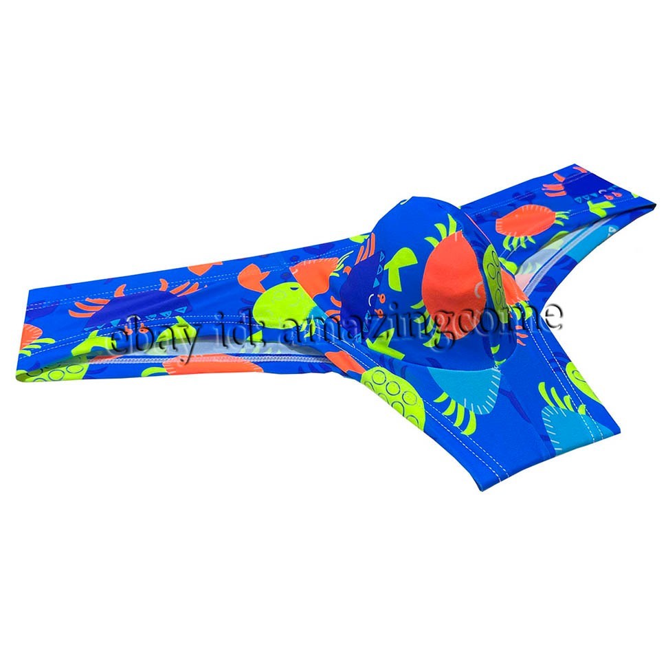 Men Printed Brazilian Bikini Underwear Enhance Bulge Pouch Mini Boxer Briefs