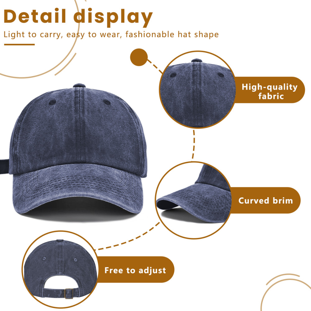Custom Washed Cotton Denim Dad Hat – Your Logo/Text/Photo Here