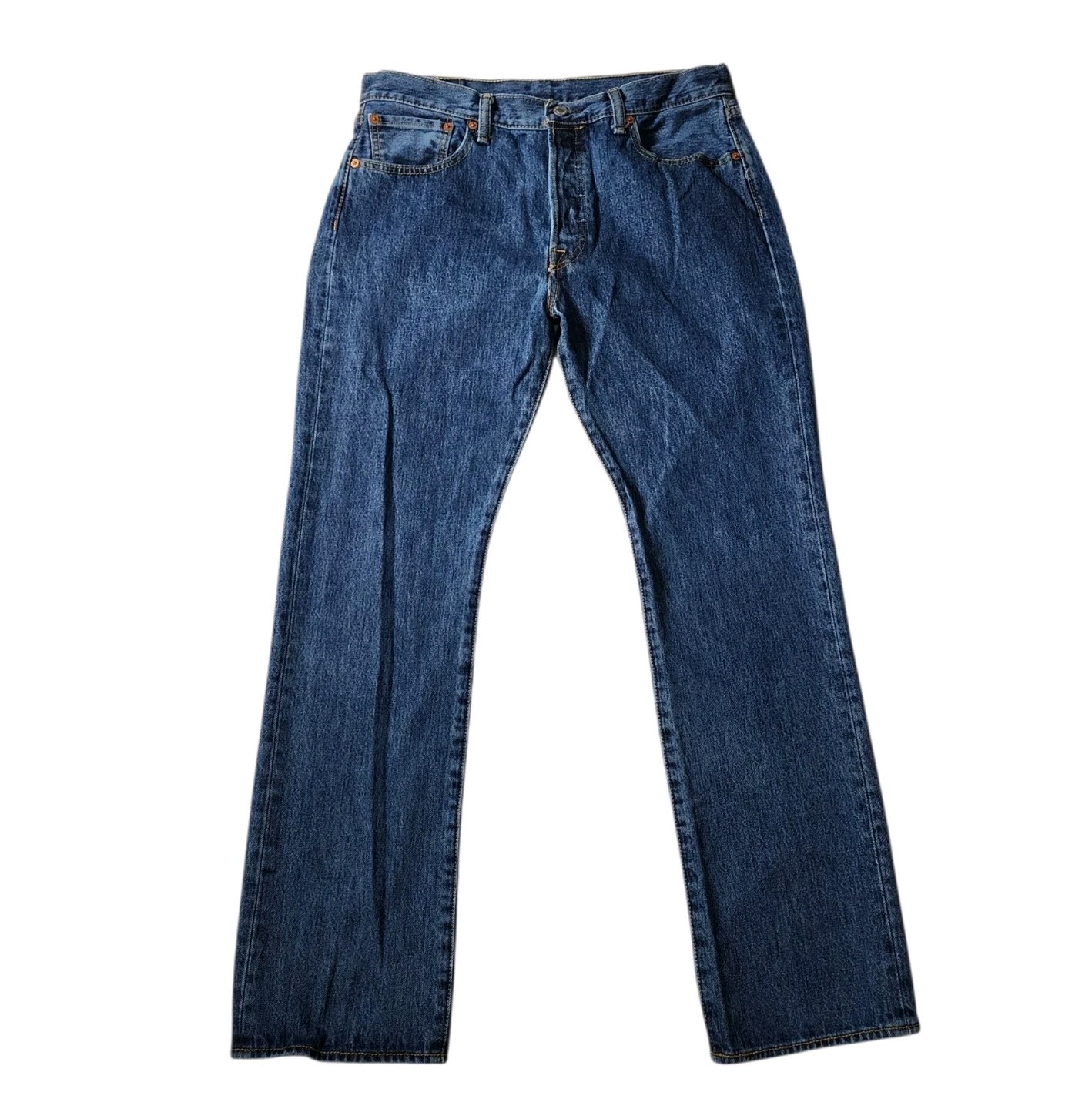 Levi’s 501 Original Fit Jeans Men 34×32 Dark Wash Button Fly Straight Leg