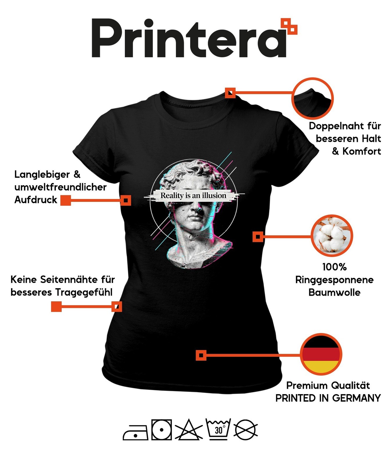 Reality is an illusion David Statue Glitch Art Vaporwave Aesthetic Women’s T-Shirt
