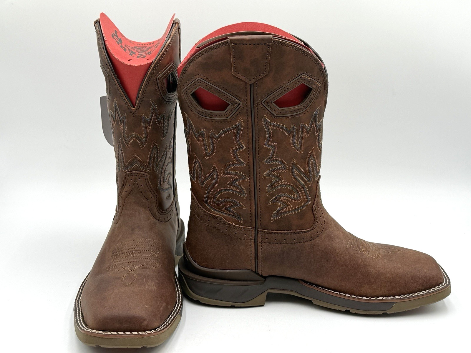 NEW PHANTOM RIDER SZ 9.5 D 11″ Roper Pull On Work Boots Square Toe in BROWN