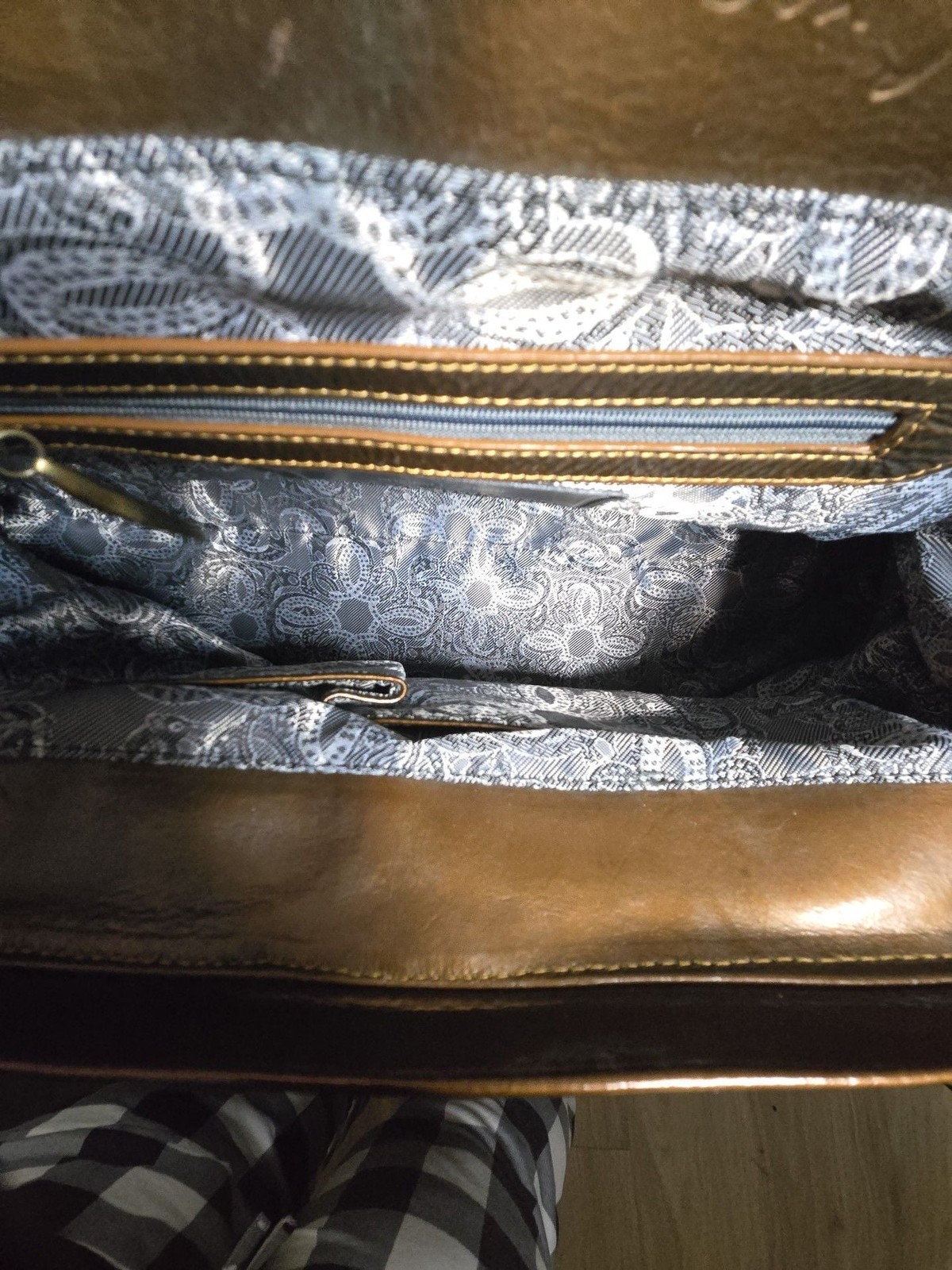Sharif 1827 25th Anniversary Tapestry and Metallic Leather Frame Satchel