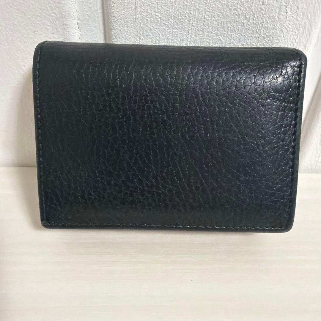 GUCCI Folded Mini Wallet Black Pink Leather Gold Logo Ribbon