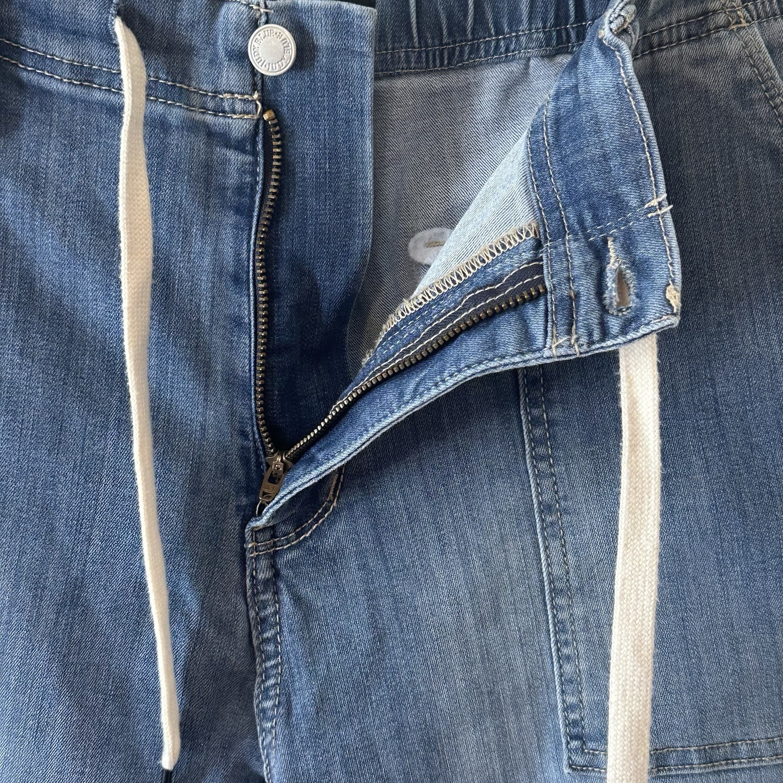 Judy Blue Womens High Waist Drawstring Jogger Straight Leg Jeans Size 15 30