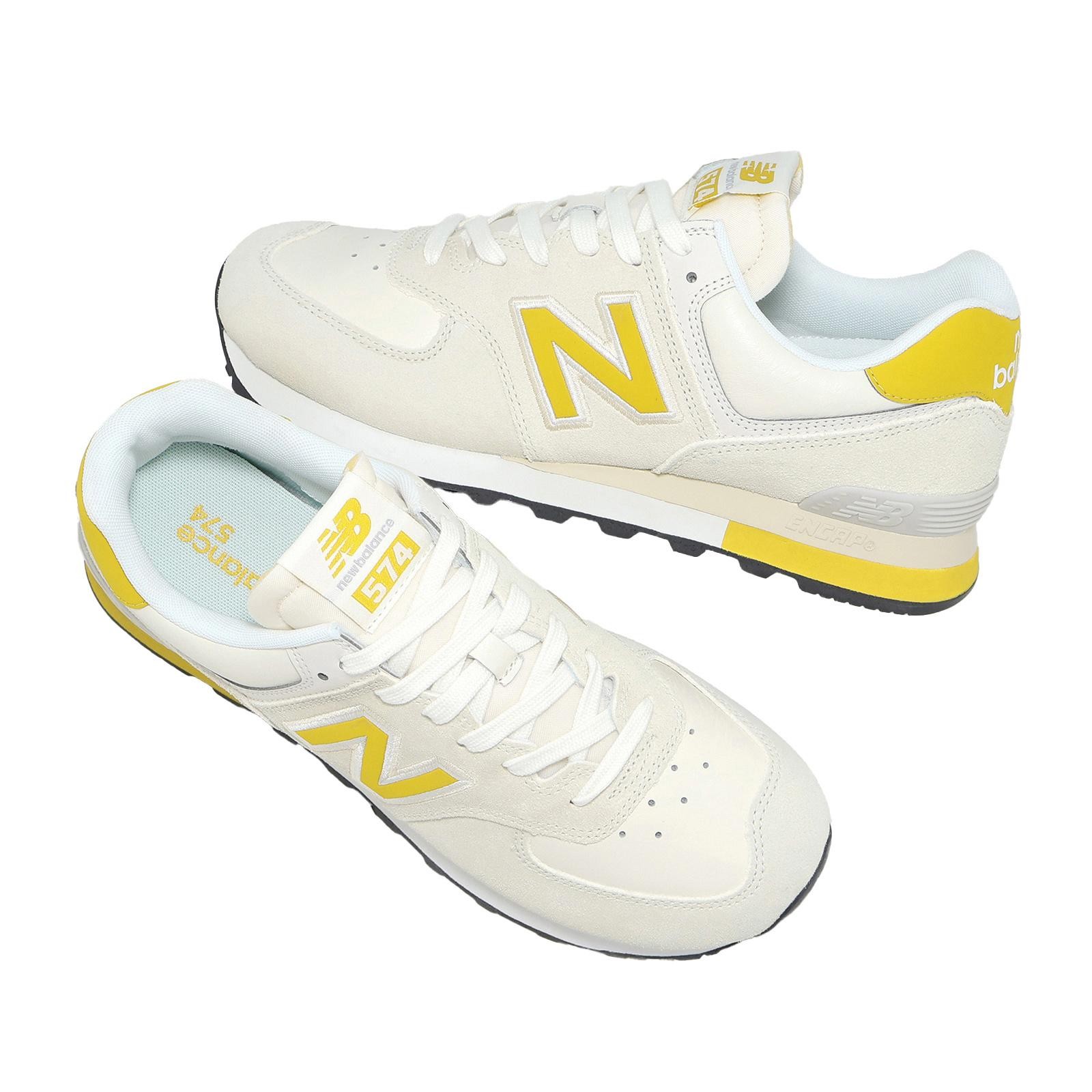 New Balance 574 NB Ivory Yellow Men Unisex Lifestyle Casual Shoes U5743LC-D