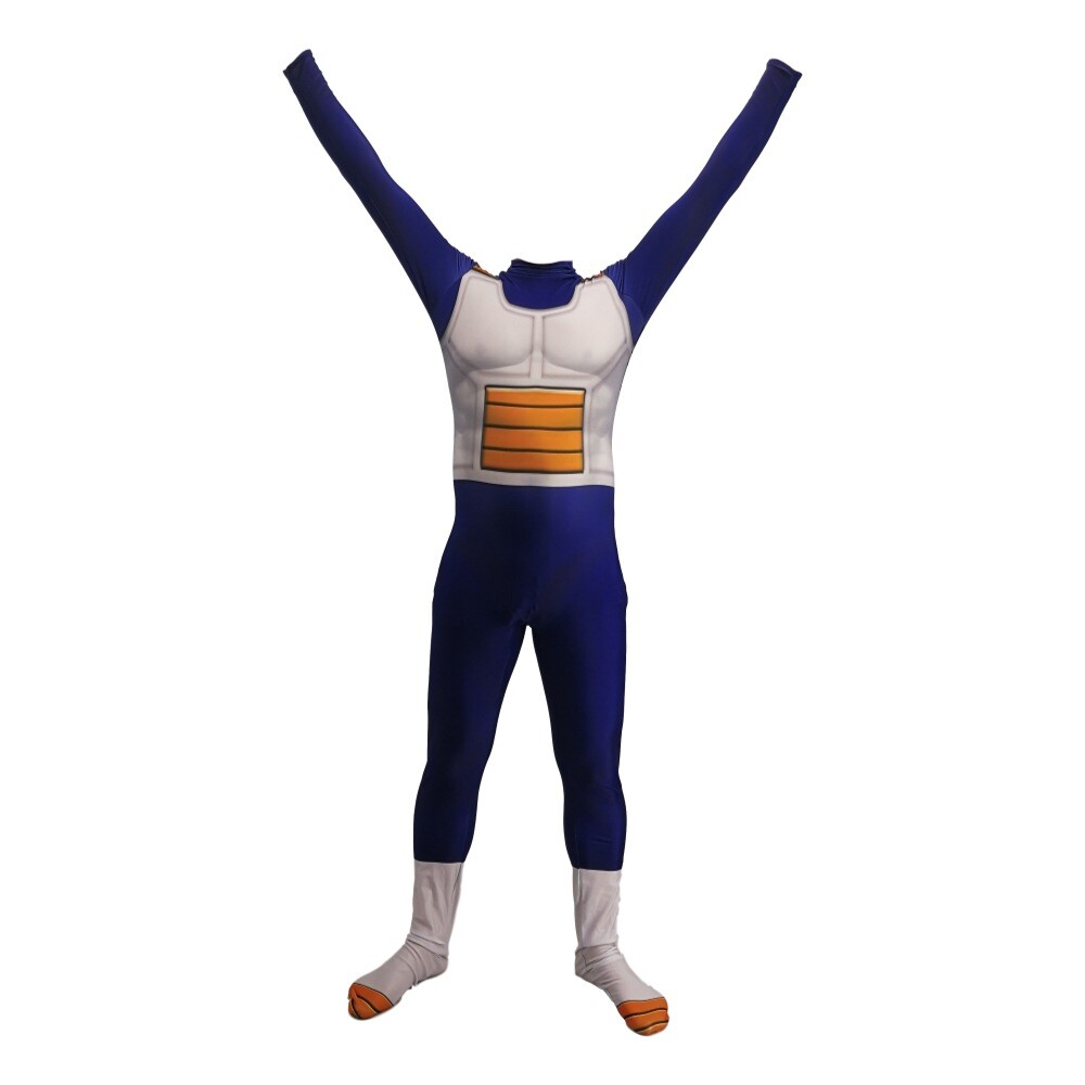 Dragon Ball Z Vegeta Jumpsuit + Gloves 2 Pcs Set Costume For Halloween Cosplay