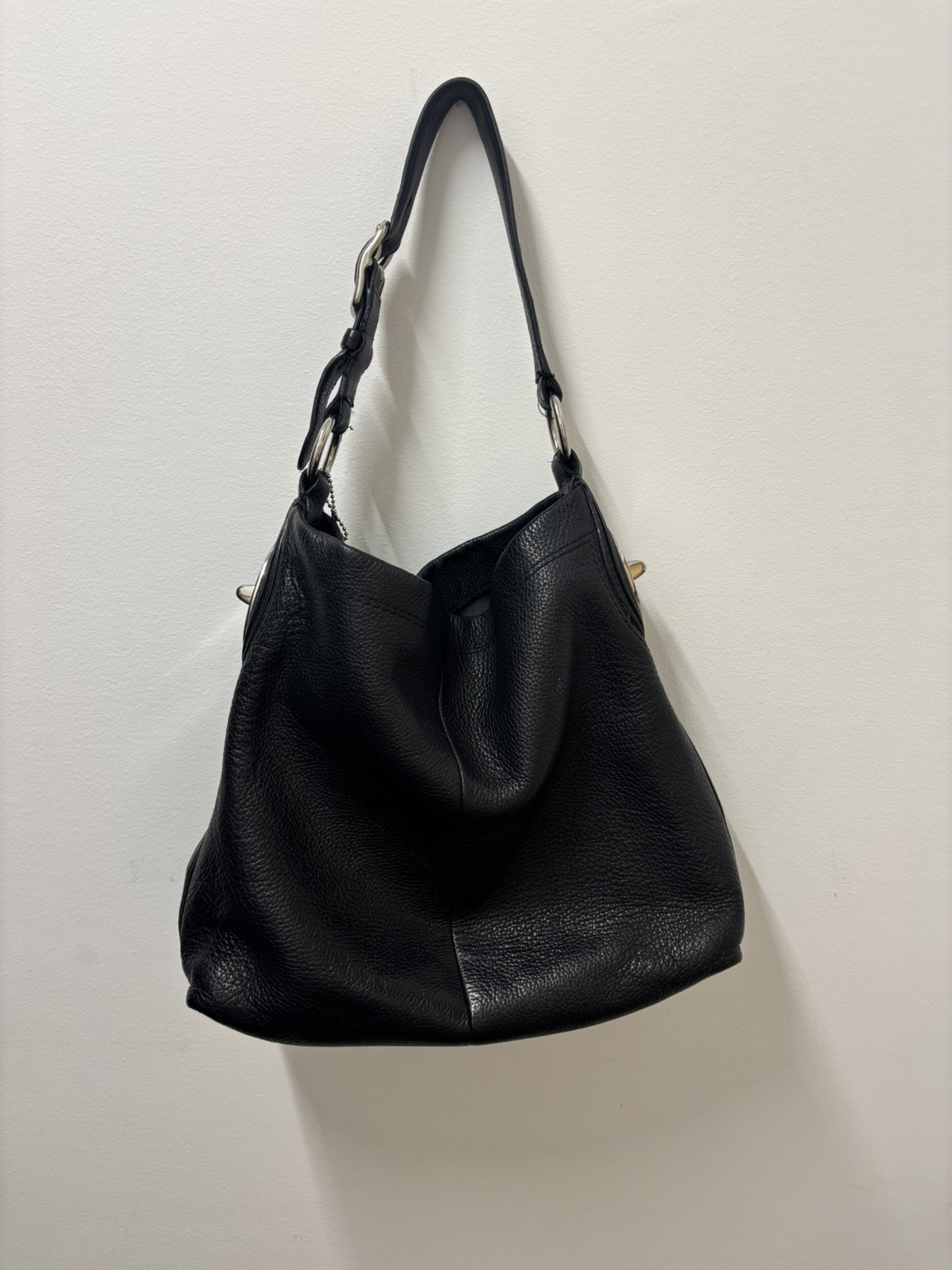 Coach Penelope Hobo Shoulder Bag – F16535 – Black Pebbled Leather