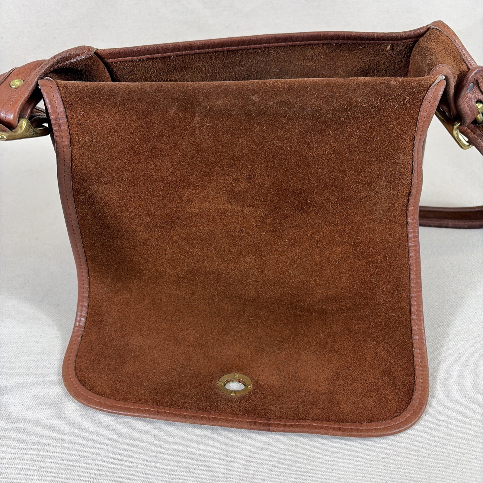 Vintage Coach Stewardess Leather Shoulder Saddle Purse Bag 9525 RARE Tan Brown