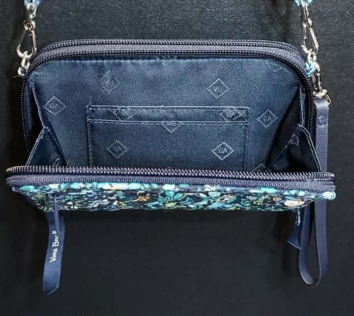 Vera Bradley AIO Crossbody Wallet ~ Dreamer Paisley Plants ~ RFID Protection