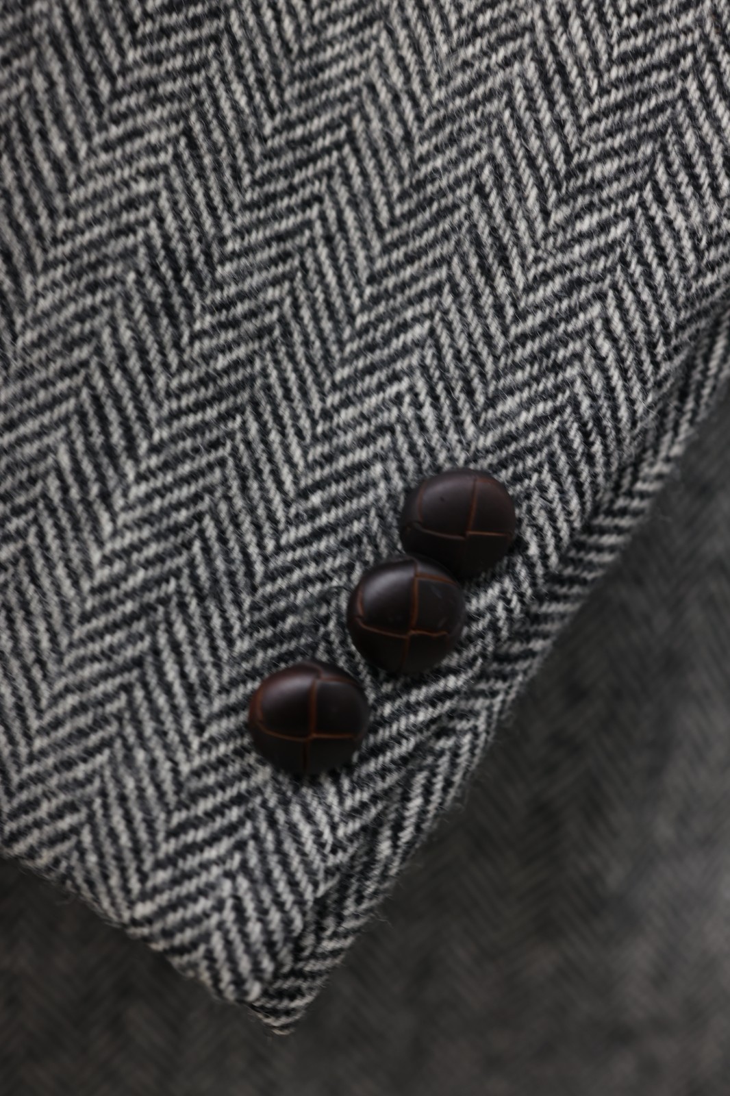 DEANSGATE VINTAGE TWEED mens gray HERRINGBONE sport coat suit jacket blazer 44 R