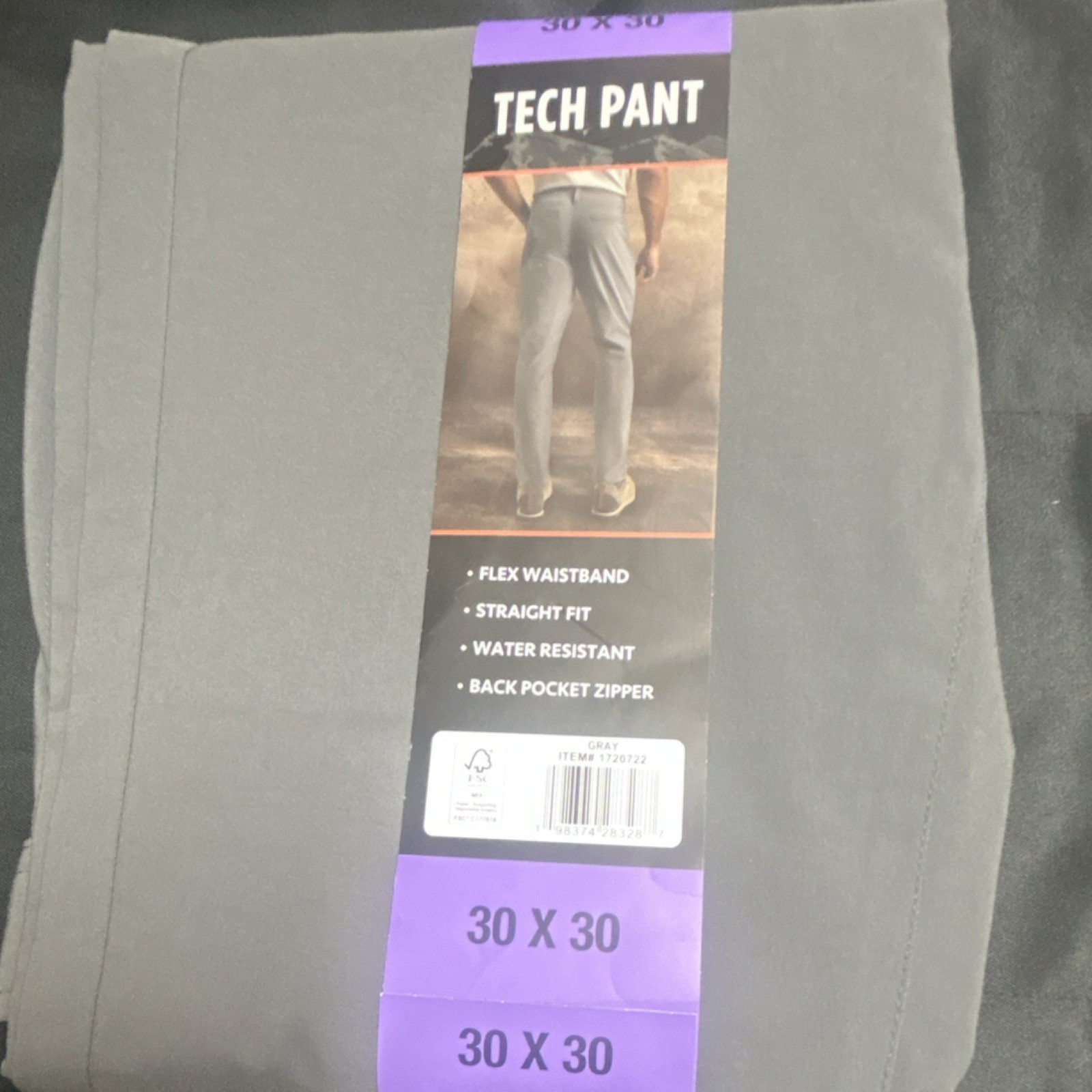 Weatherproof Vintage Tech Pant Straight Fit Gray Water Resistant Secured Zip Po…