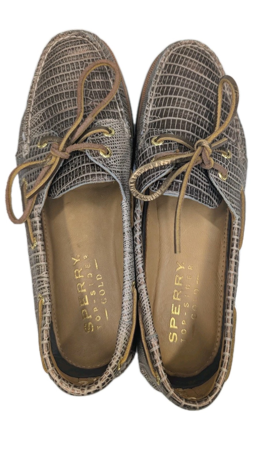 Sperry Top-Sider Gold Woman’s Size 9M Boat Shoe Leather STS91192 61312 Non Mark