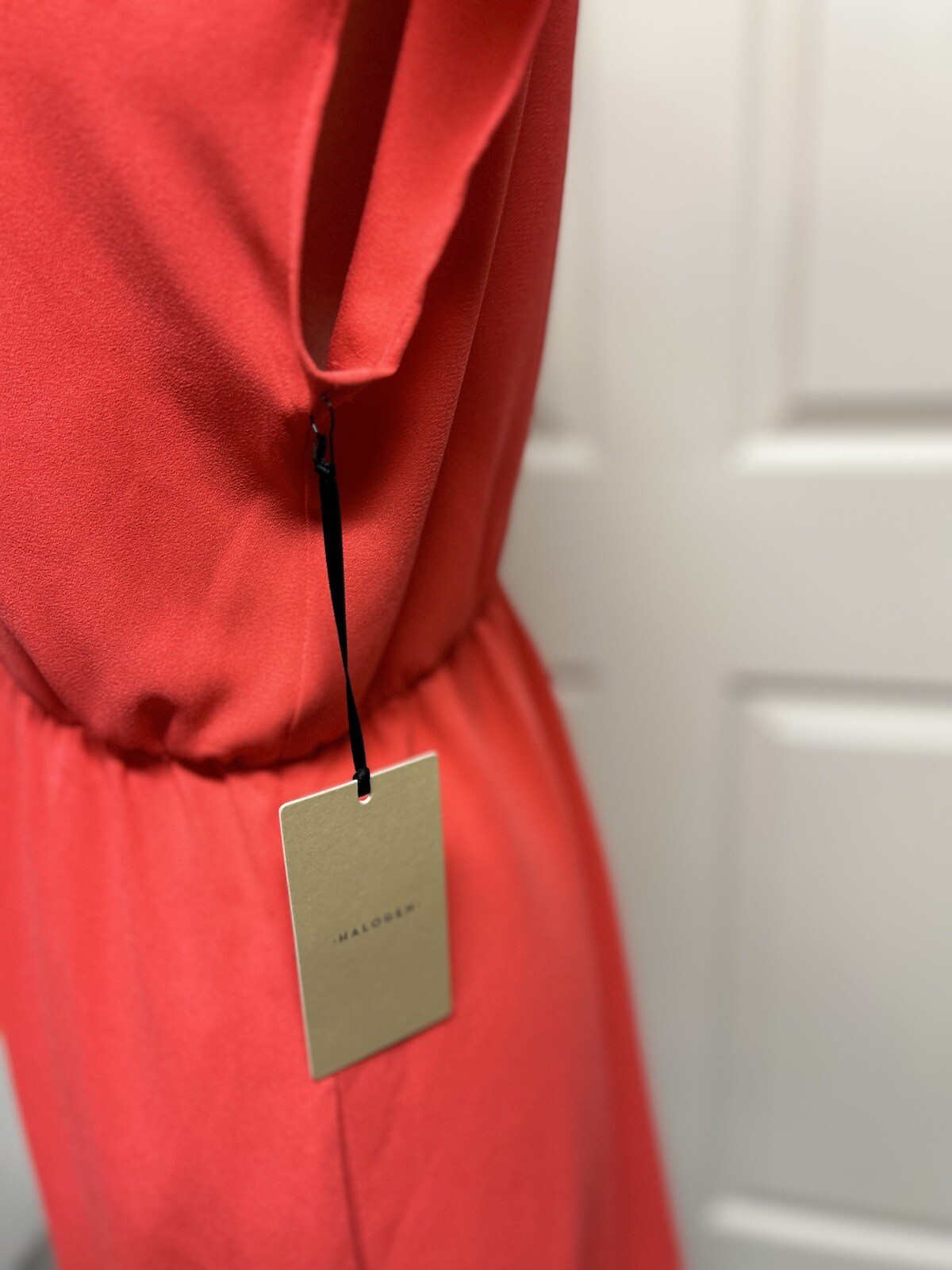 Halogen Casual Party Cocktail Dress Sz M Bright Brick Red