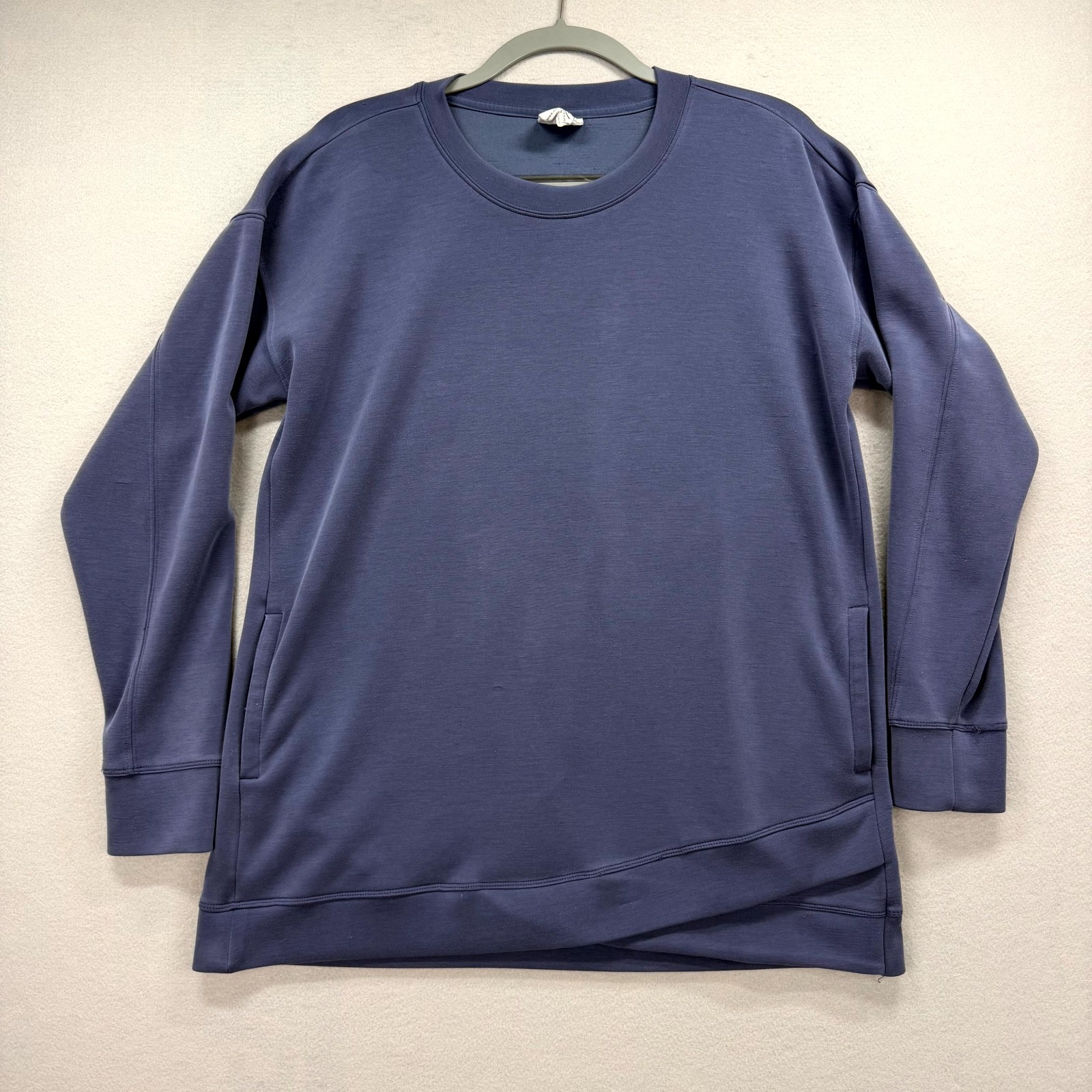 Sage Collective Tunic Sweatshirt Womens Medium Blue Pockets Oversized Crew Neck