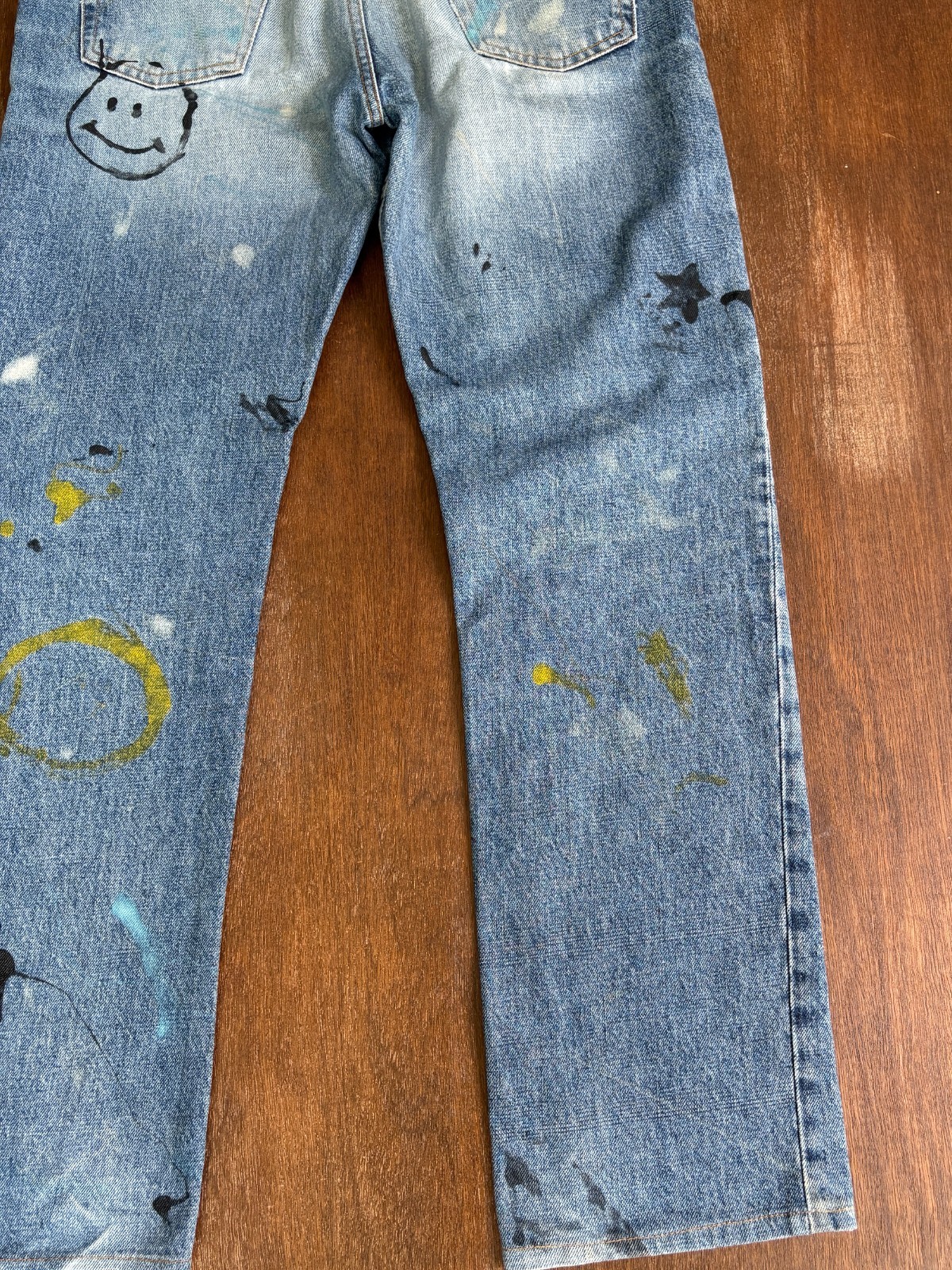 HELMUT LANG Paint Splatter 1998 Washed Denim Made in Italy