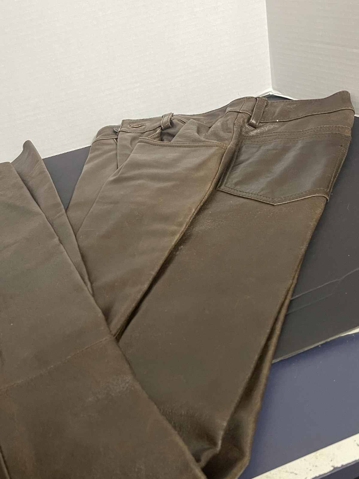 VINTAGE WILSON’S MAXIMA BROWN LEATHER PANTS 6 WESTERN LONG 26×33