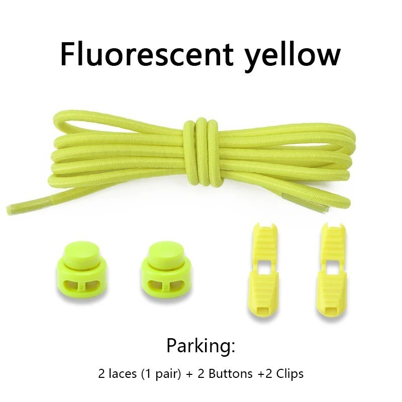 No Tie Elastic Shoelaces Lock Laces Shoe Strings Sports w/ Locking Toggle