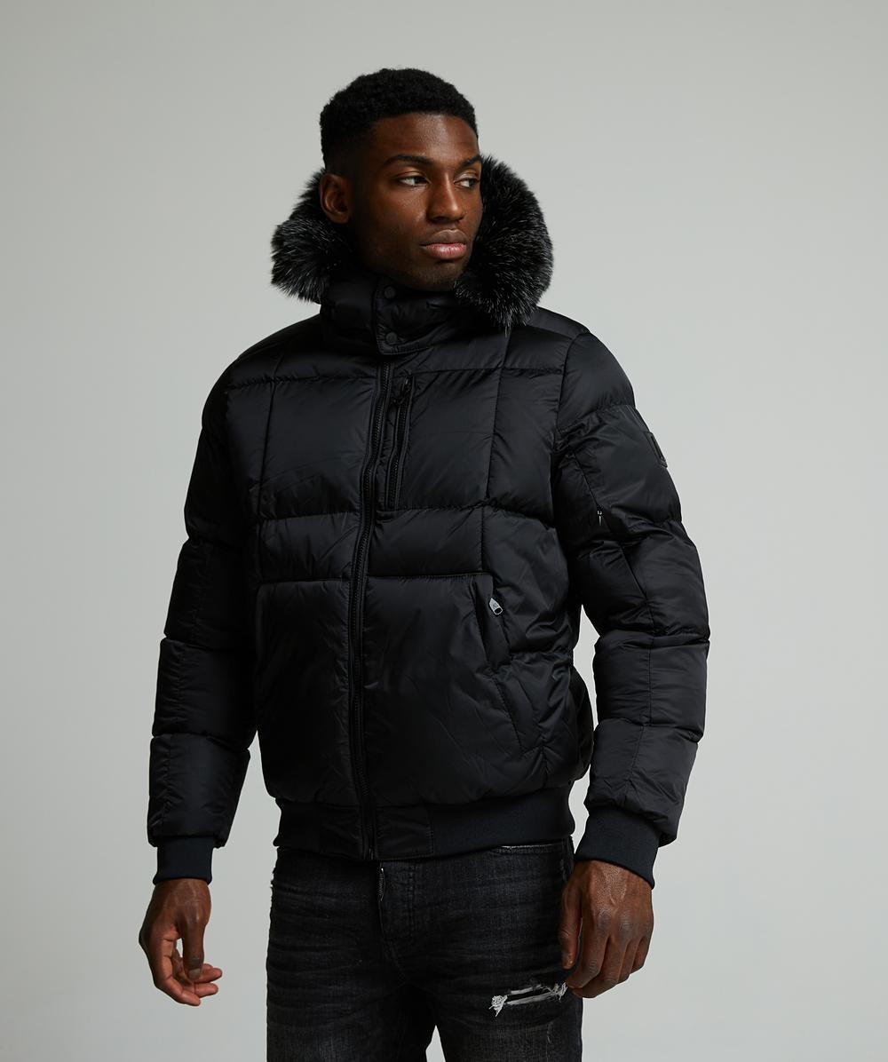 Alessandro Zavetti Jacket Puffer Bomber Coat Hooded Full Zip Savinio Black