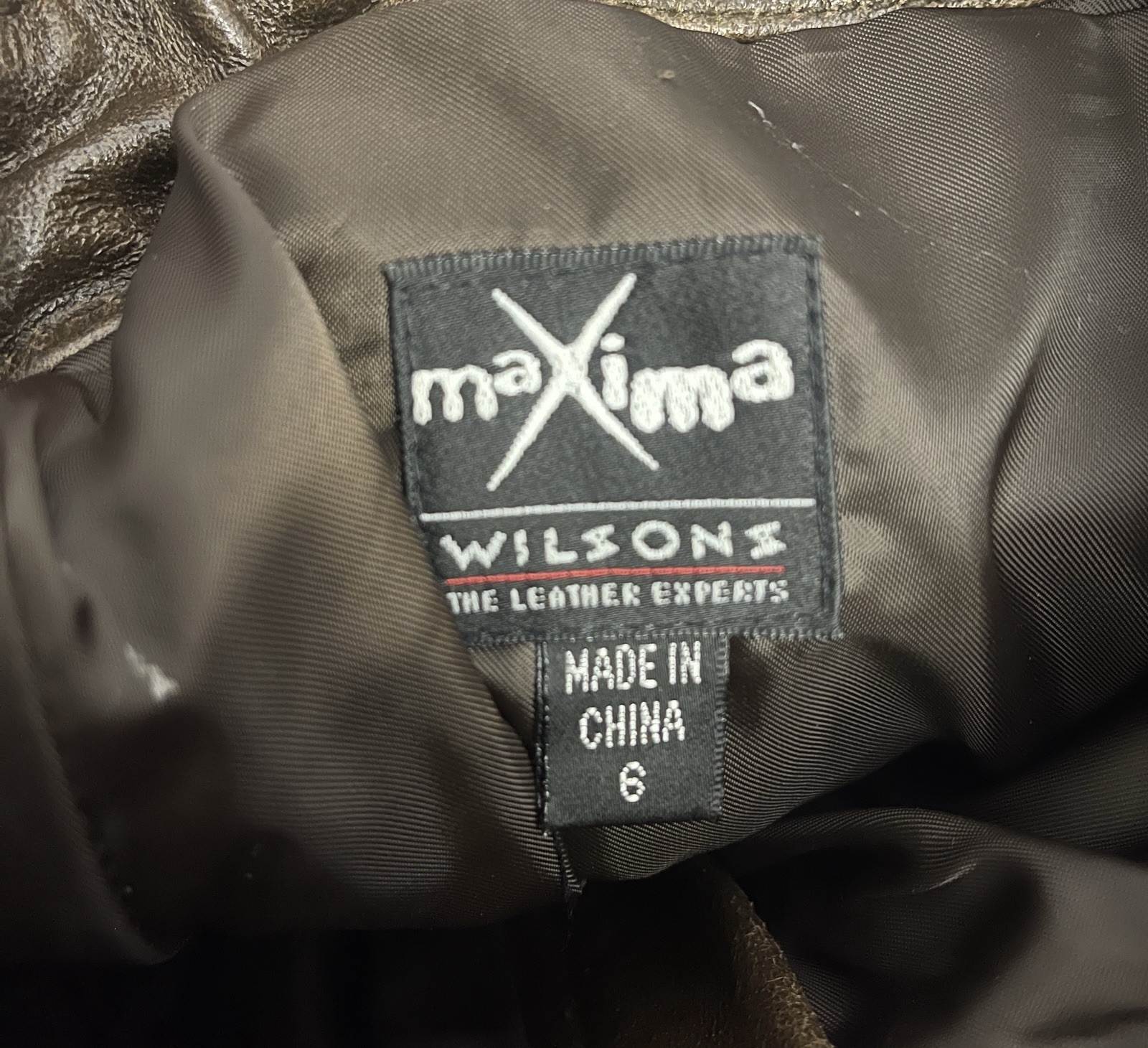 VINTAGE WILSON’S MAXIMA BROWN LEATHER PANTS 6 WESTERN LONG 26×33